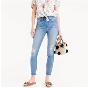 J. Crew 9” High-Rise Toothpick jeans 29T